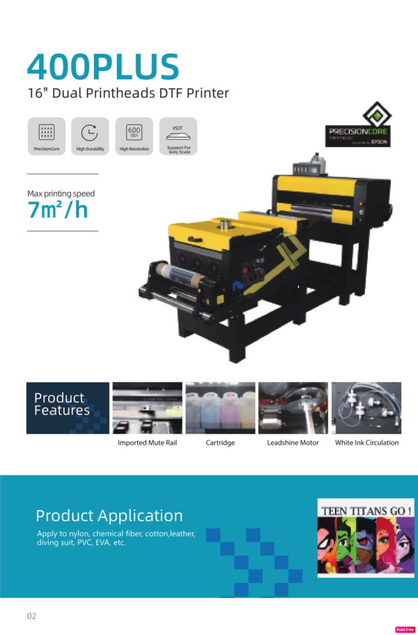 400 plus Eufy 16" dual printheads DTF printer